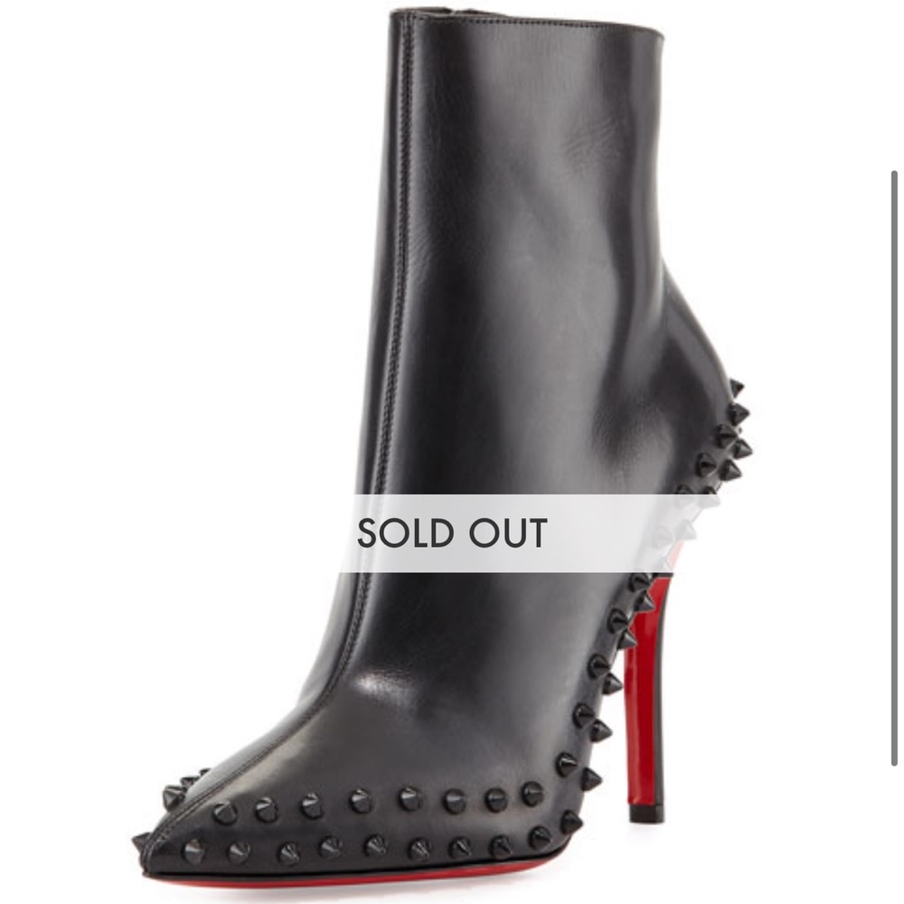 Louboutin black leather willetta boots EUC